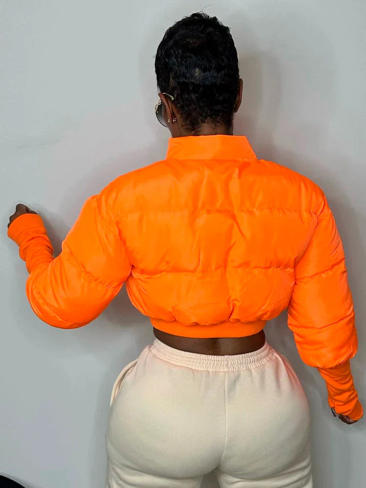 Cropped Bubble Puffer Jacket
