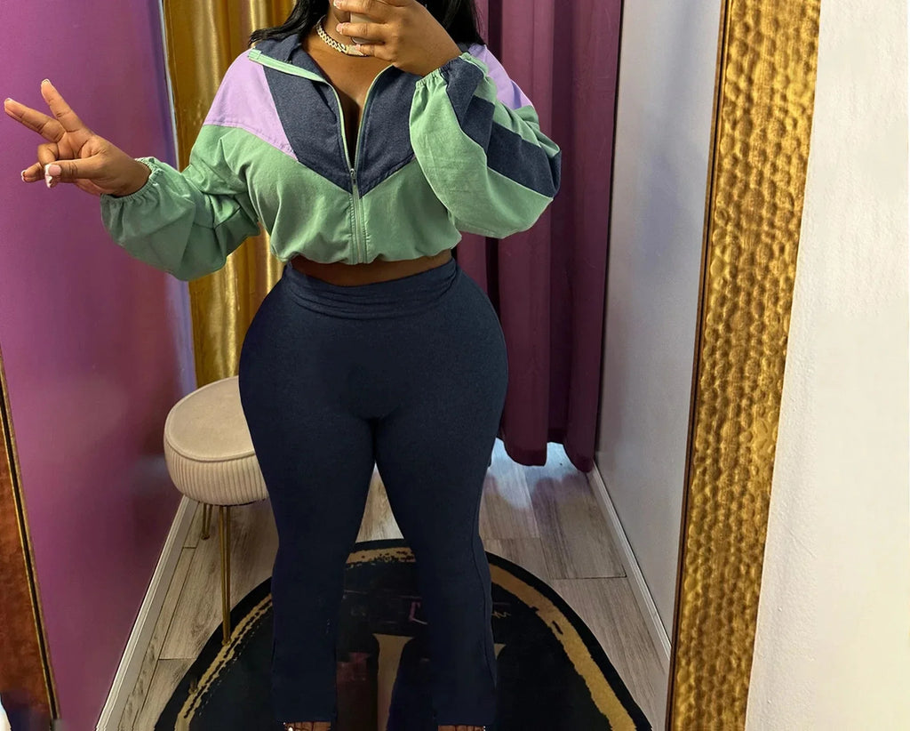 Just Cropped Tracksuit Set