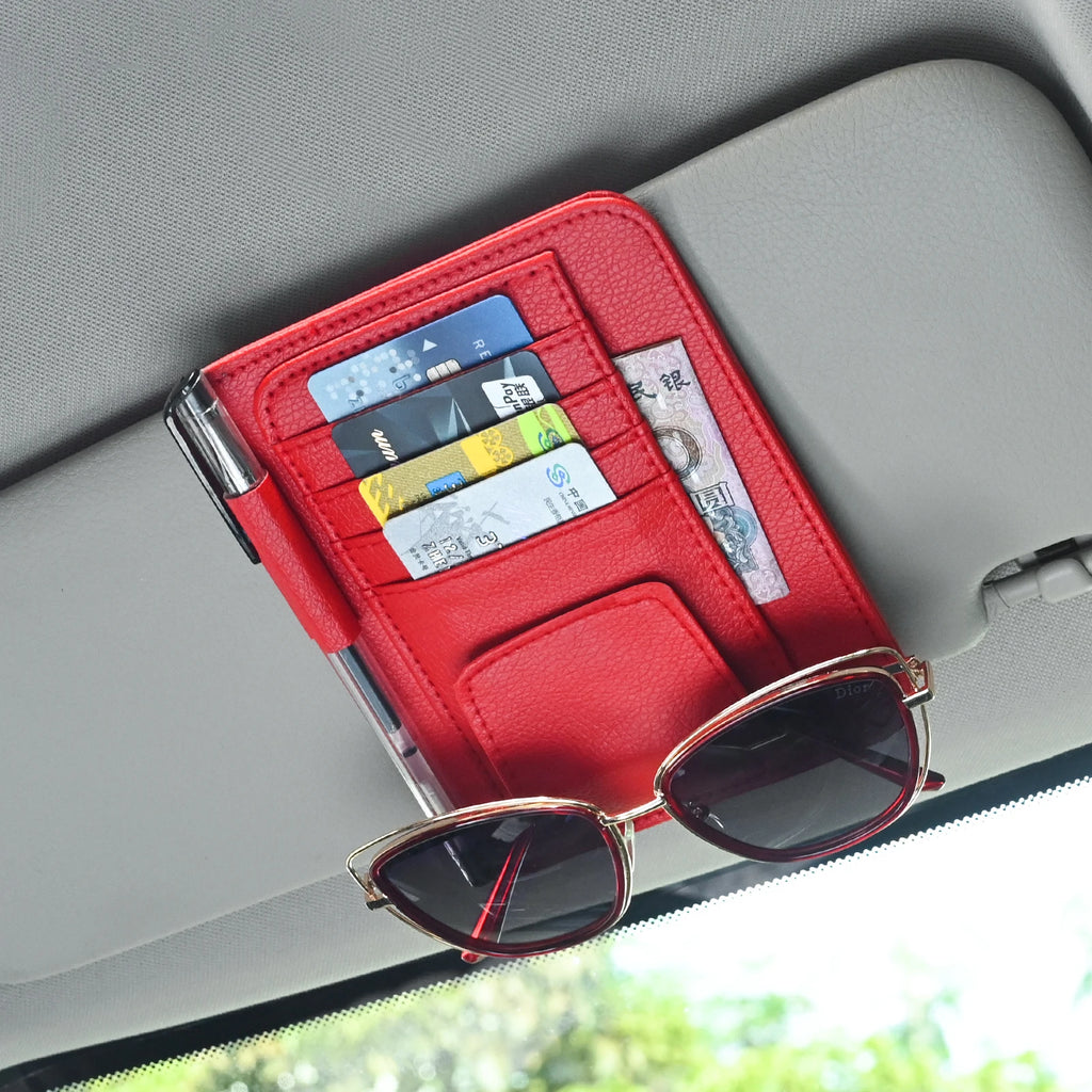Car Visor Organizer Multi-Pocket Pouch Bag Card Glasses Storage Holder
