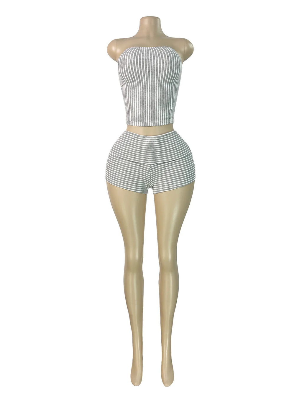 Striped Pattern Shorts Set
