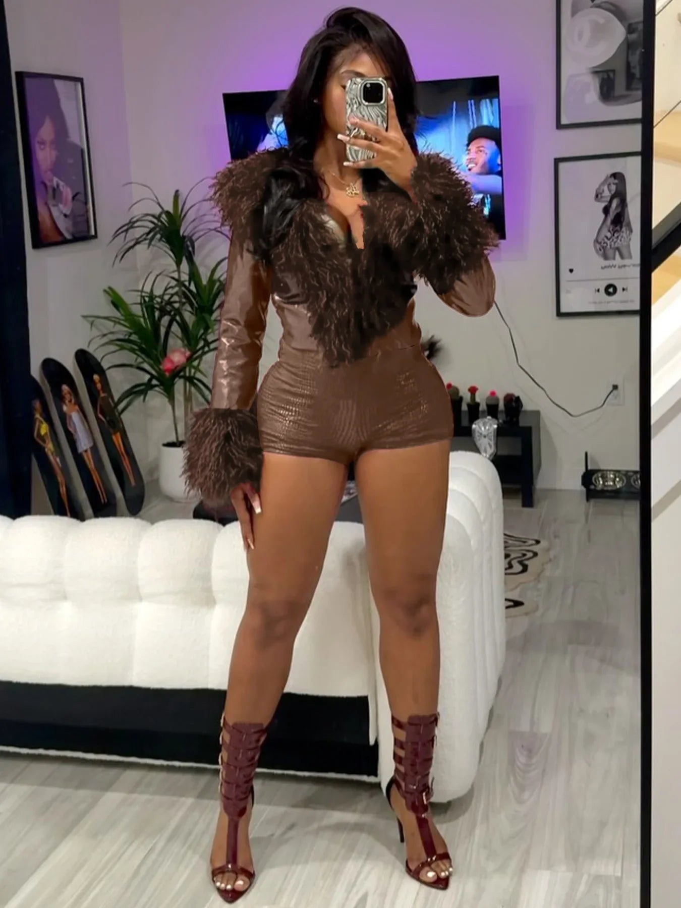 Sexy Leather Bodycon Shorts