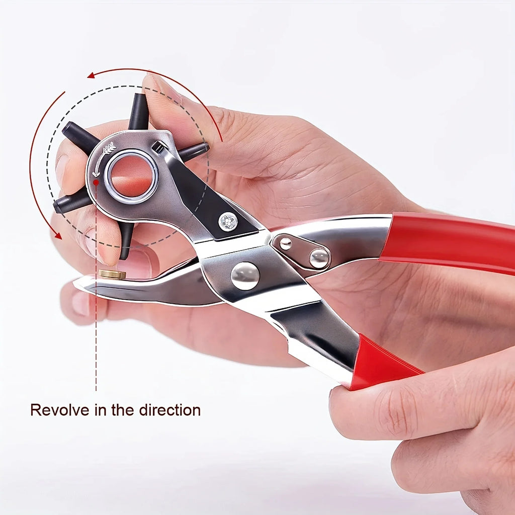 Leather Punch, 6-Size Rotating Belt Hand Hole Punch, Multi-Size Home