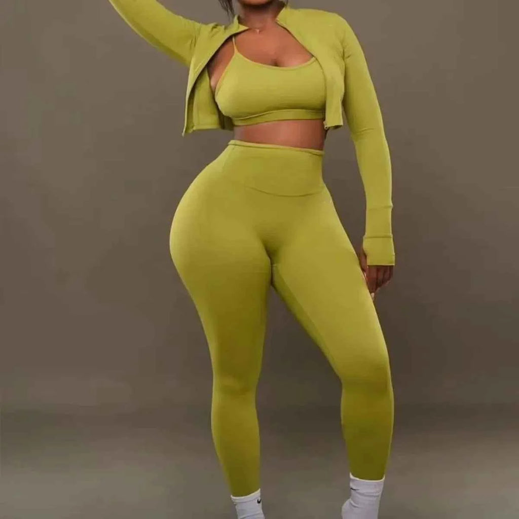 3-Piece Fashion Stretchy Tracksuit Set