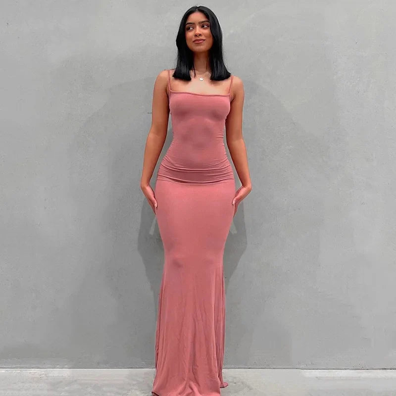 Satin Slip Sleeveless Backless Maxi Dress Women Y2K by nowadaysfashion