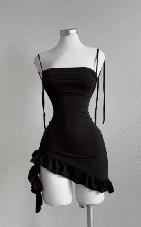 2025 popular European and American new dress with summer high-end feel Y2K sexy backless lace up spicy girl's hip hugging skirt by Urban Fashion Icon