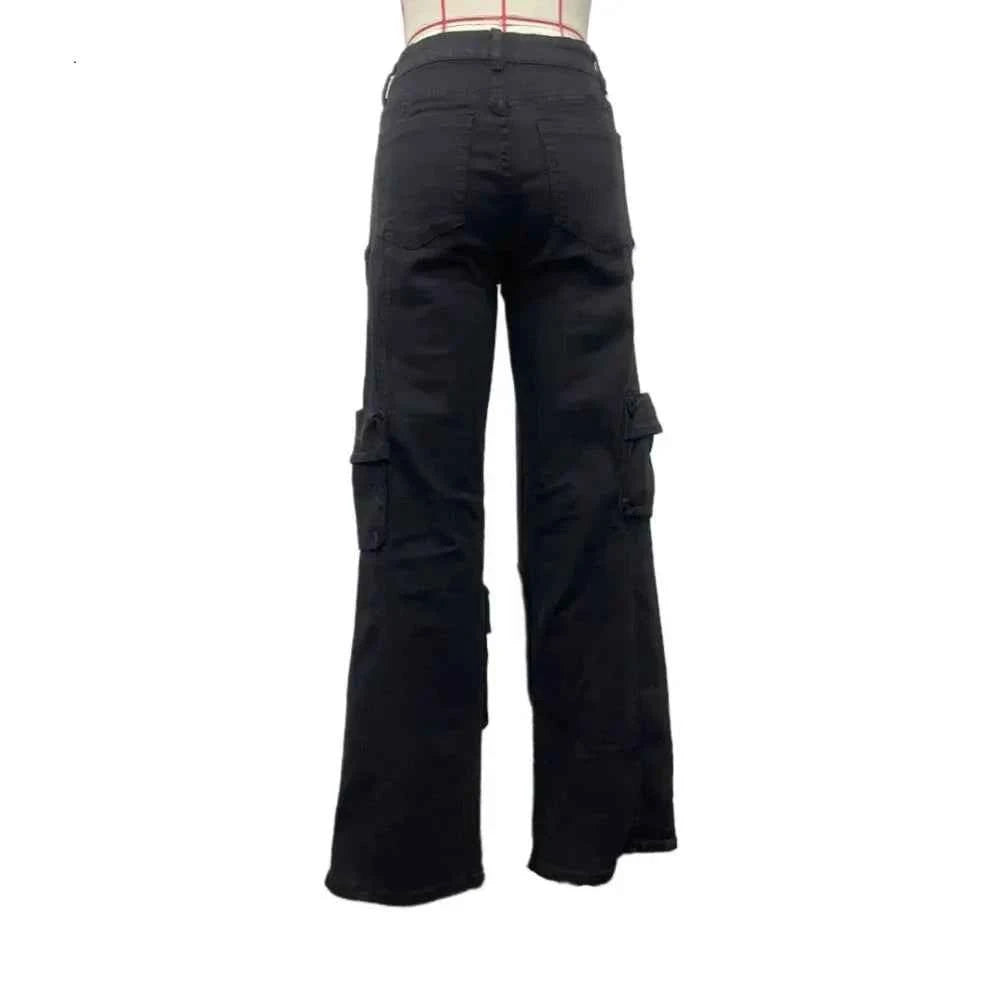 Tina Retro Rhinestone Cargo Pocket Jeans