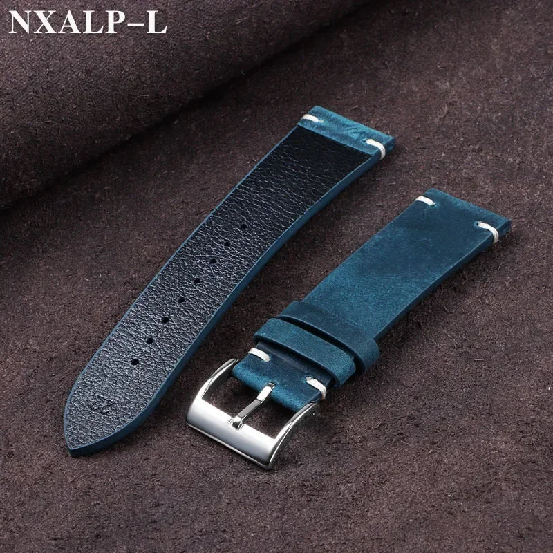 Vintage Oil Wax Leather Watch Band 18mm 20mm 21mm 22mm Handmade