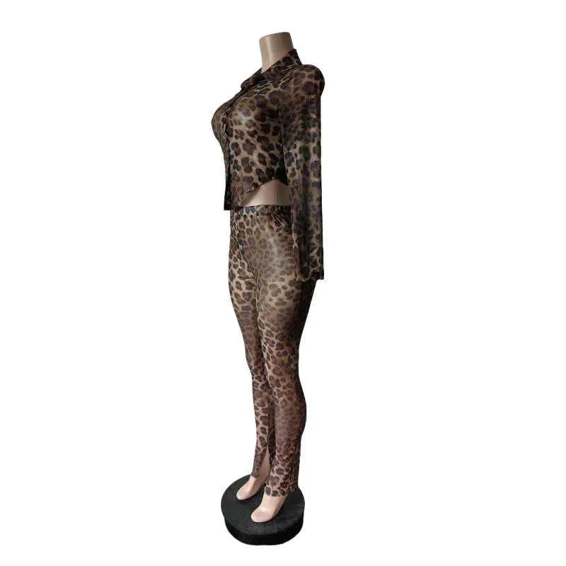 Leopard Print Mesh Bandage Set