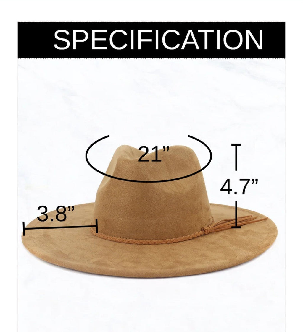 Brown Hide Turquoise Slab Leather Band + Choice of Boho Hat 985s