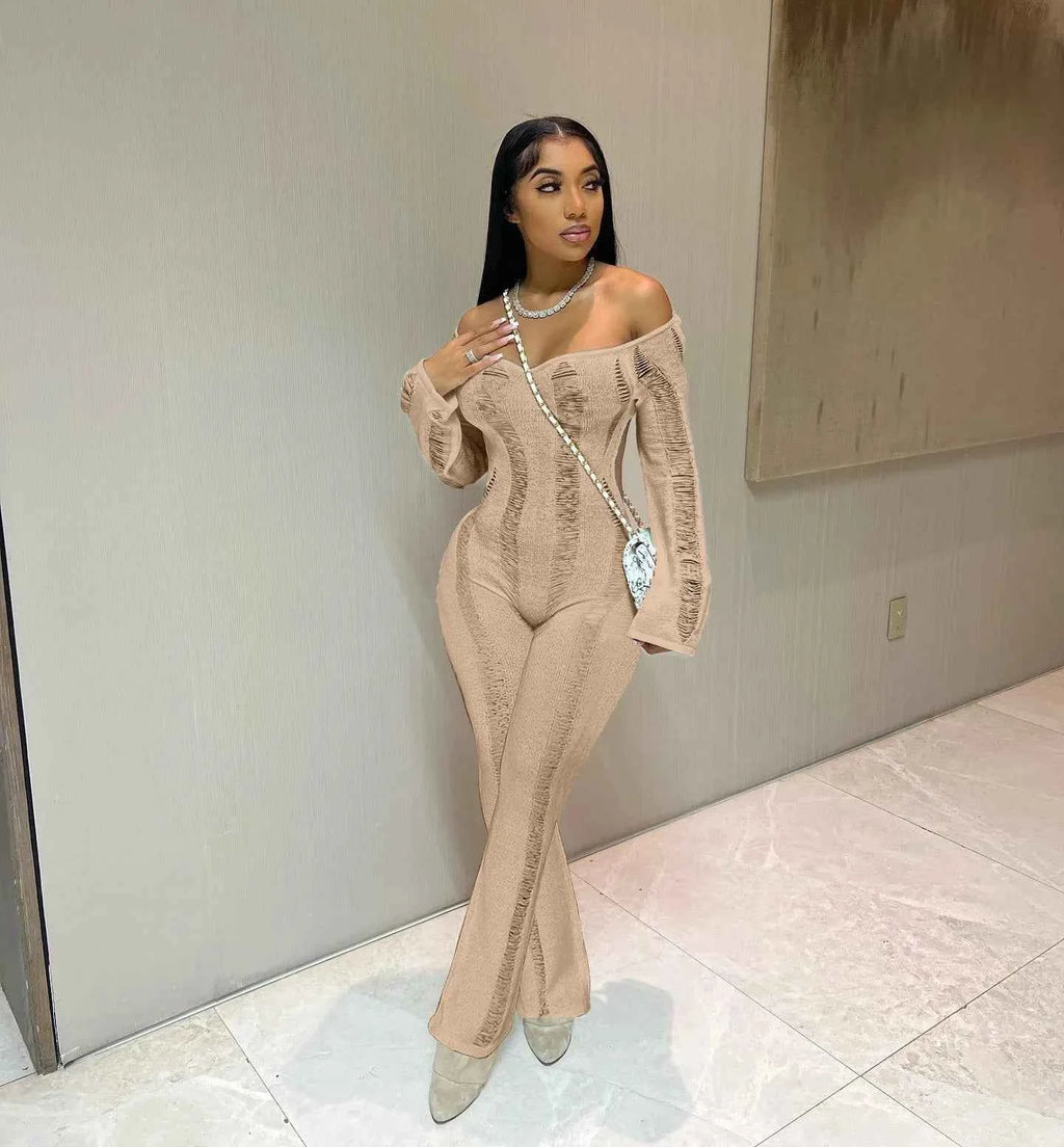 Crochet One-Piece Bodycon Romper