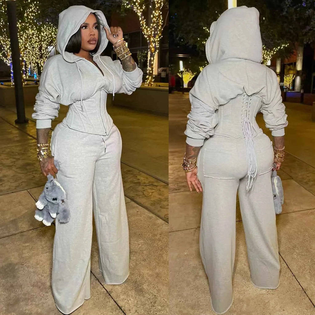 Hoodie Sweatsuit Pants Set