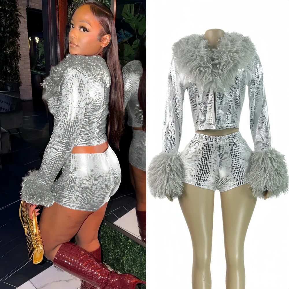 Bougie Hustler Fur Patchwork Set