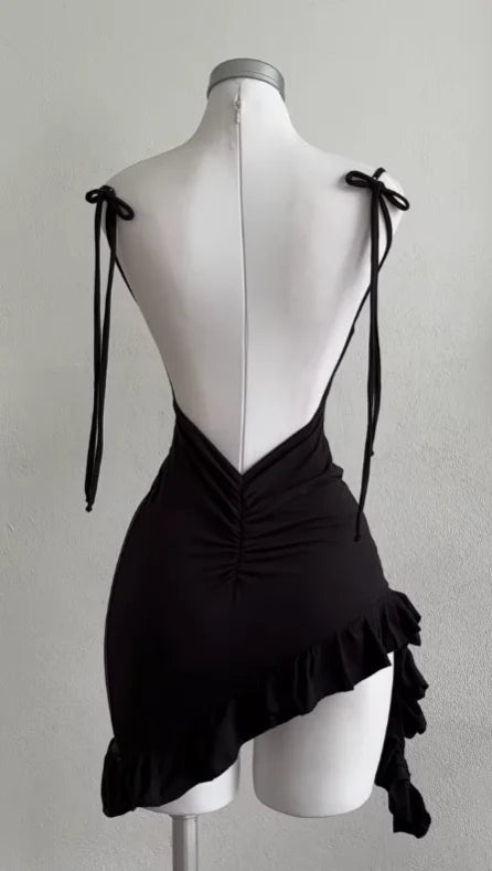 2025 popular European and American new dress with summer high-end feel Y2K sexy backless lace up spicy girl's hip hugging skirt by Urban Fashion Icon