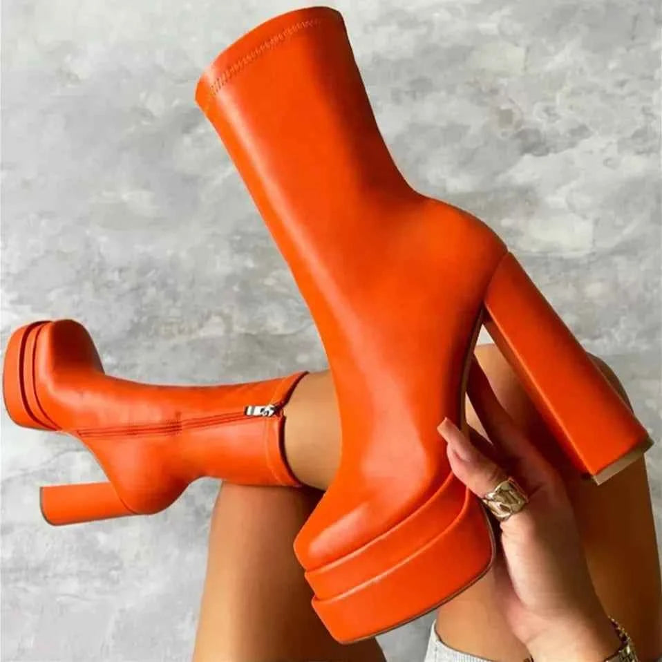 Stepping Platform High Heel Boots
