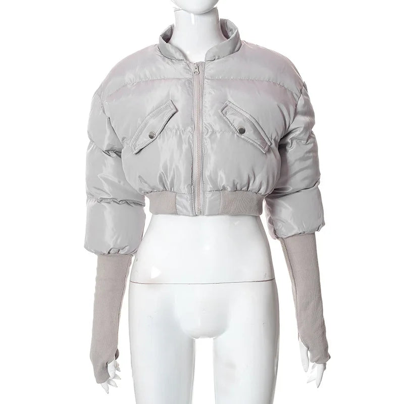 Cropped Bubble Puffer Jacket