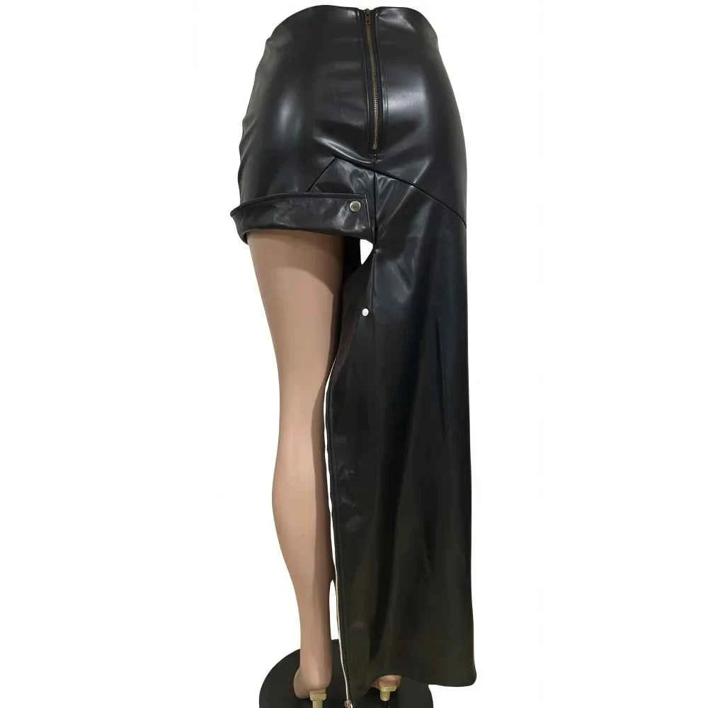 Punk Sexy Leather Bodycon Skirt