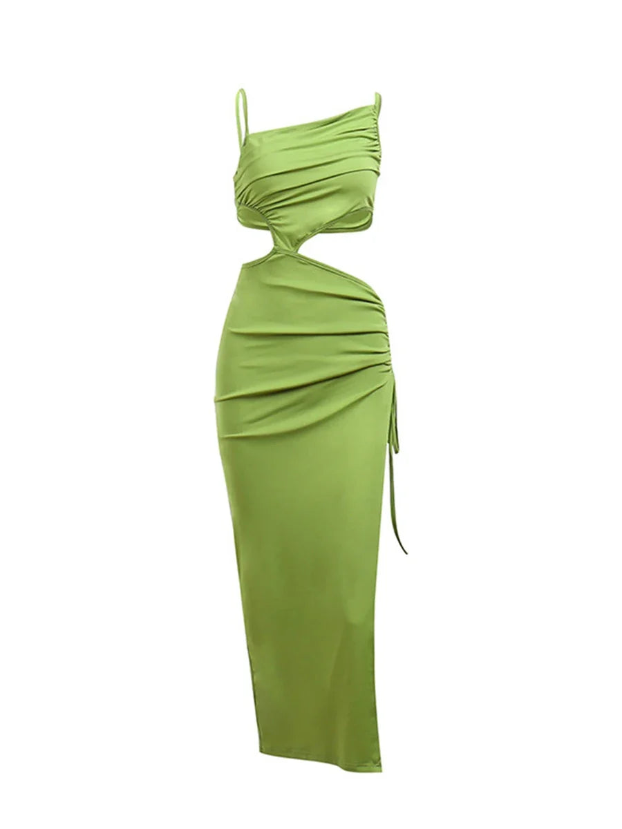 Summer Beach Casual Sexy Hollow Backless Tie Up Slip Dress by nowadaysfashion