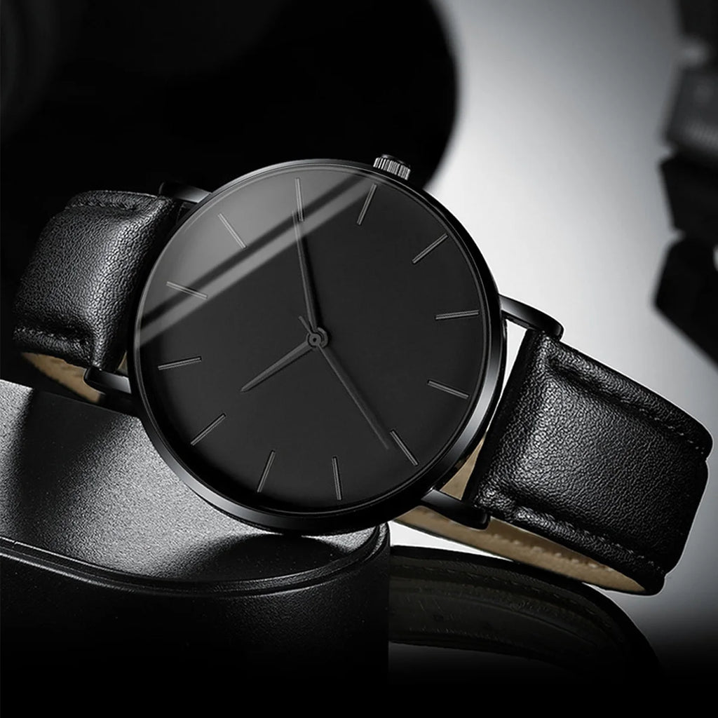 5PCSt Men Business Watches Fashion Leather Band Male's Quartz Watch