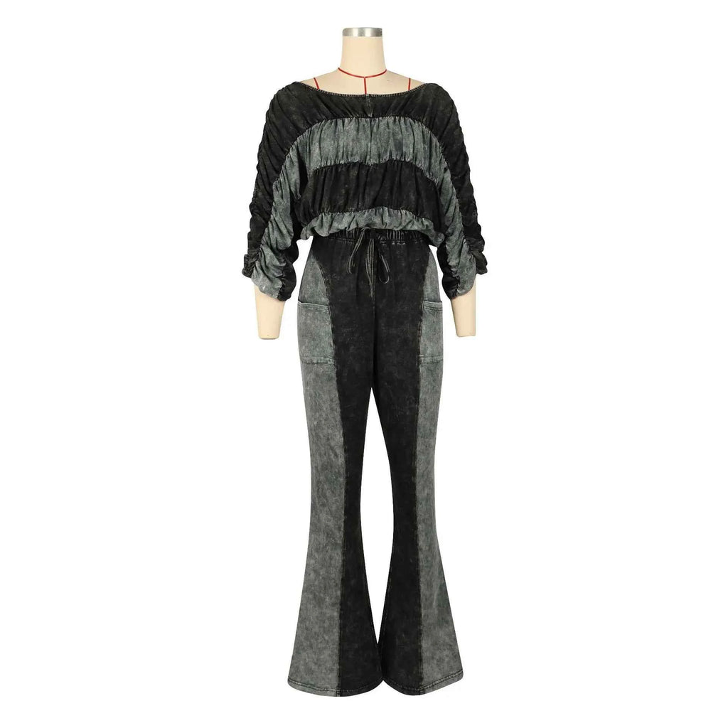 Off Shoulder Flare Pants set