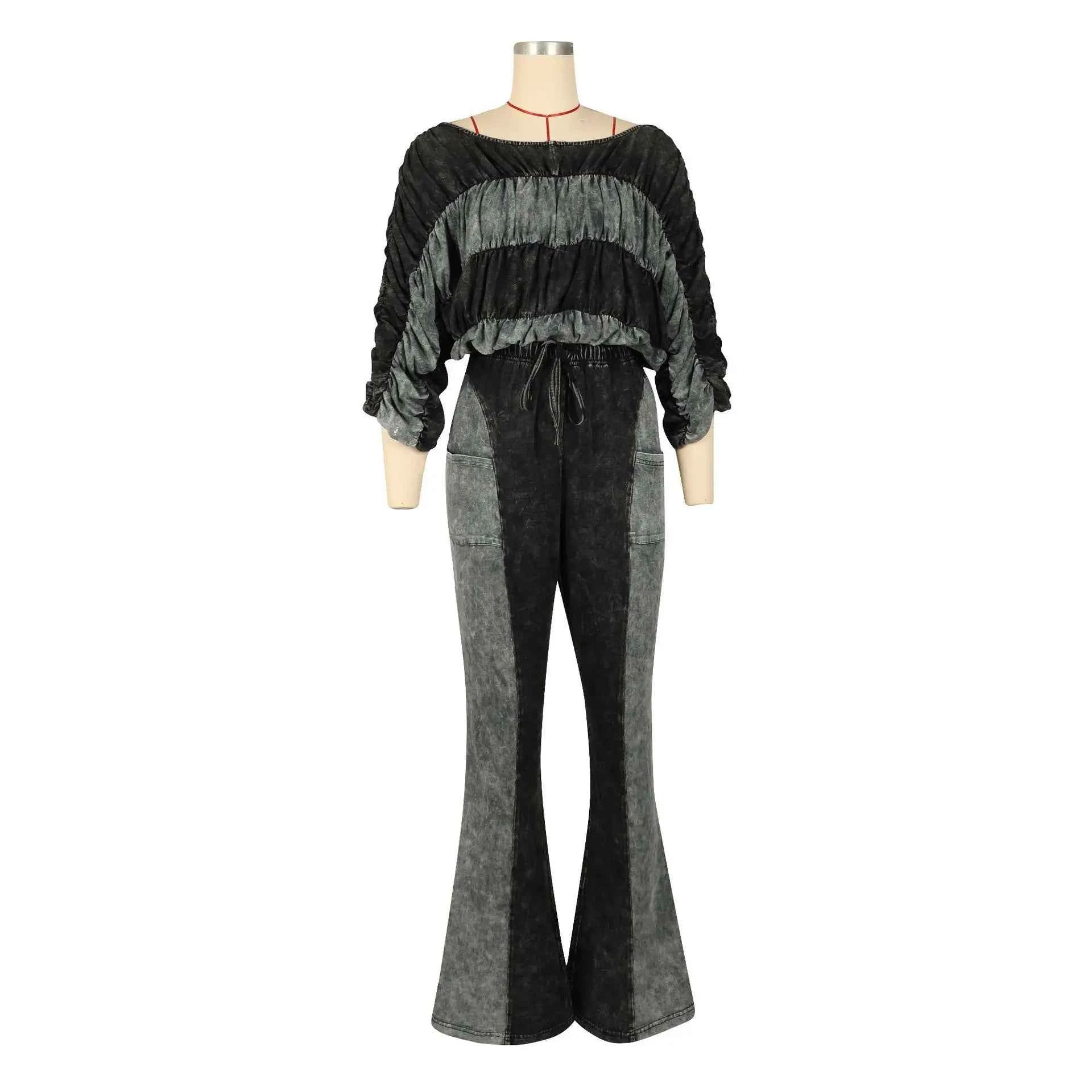 Off Shoulder Flare Pants set