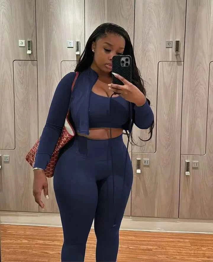 3-Piece Fashion Stretchy Tracksuit Set