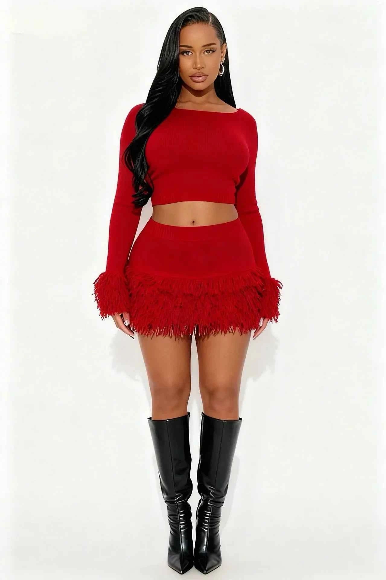 Winter Two-Piece Tassell Set
