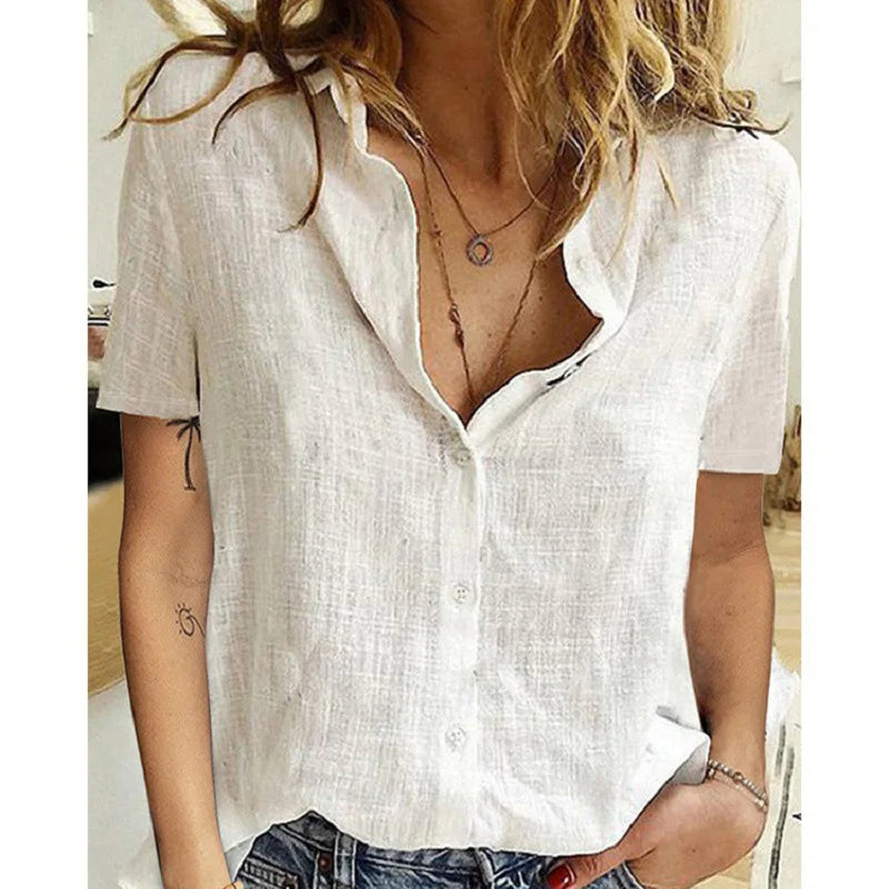 Summer Elegant Harajuku Linen Oversized Shirts Short Sleeve Birds Print Loose Blouses and Tops Casual Oversized Tunic Clothing by Urban Fashion Icon