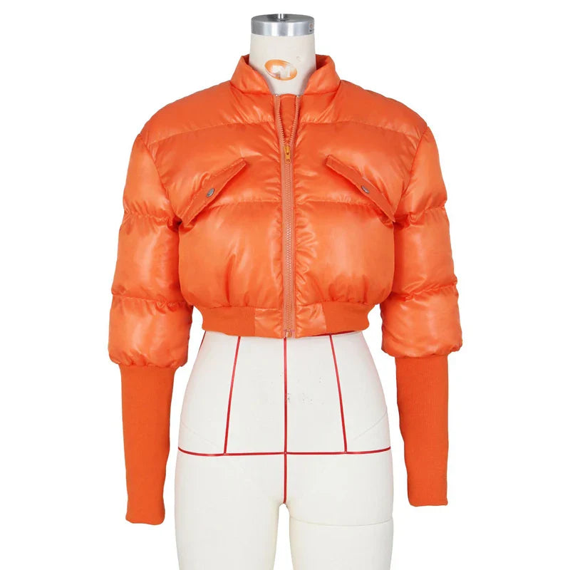 Cropped Bubble Puffer Jacket