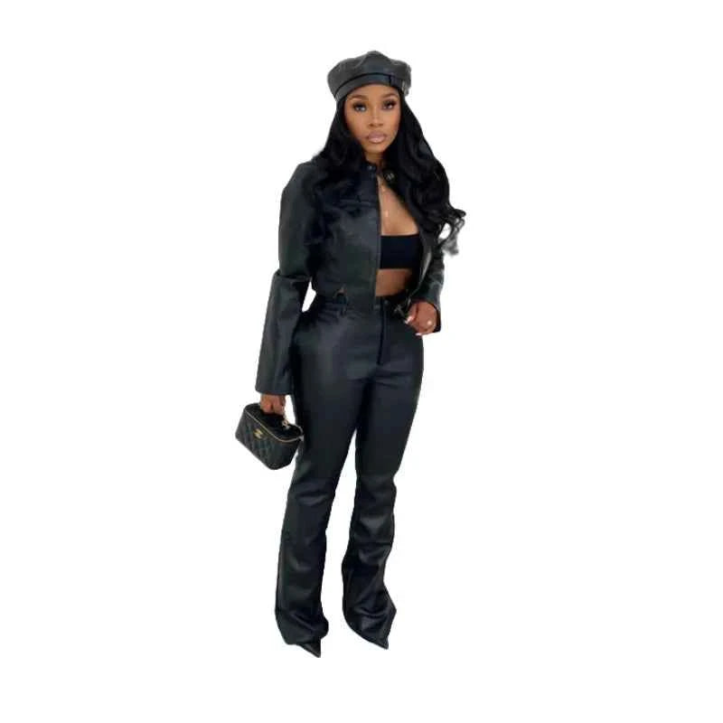 Kelly Leather Pants Set