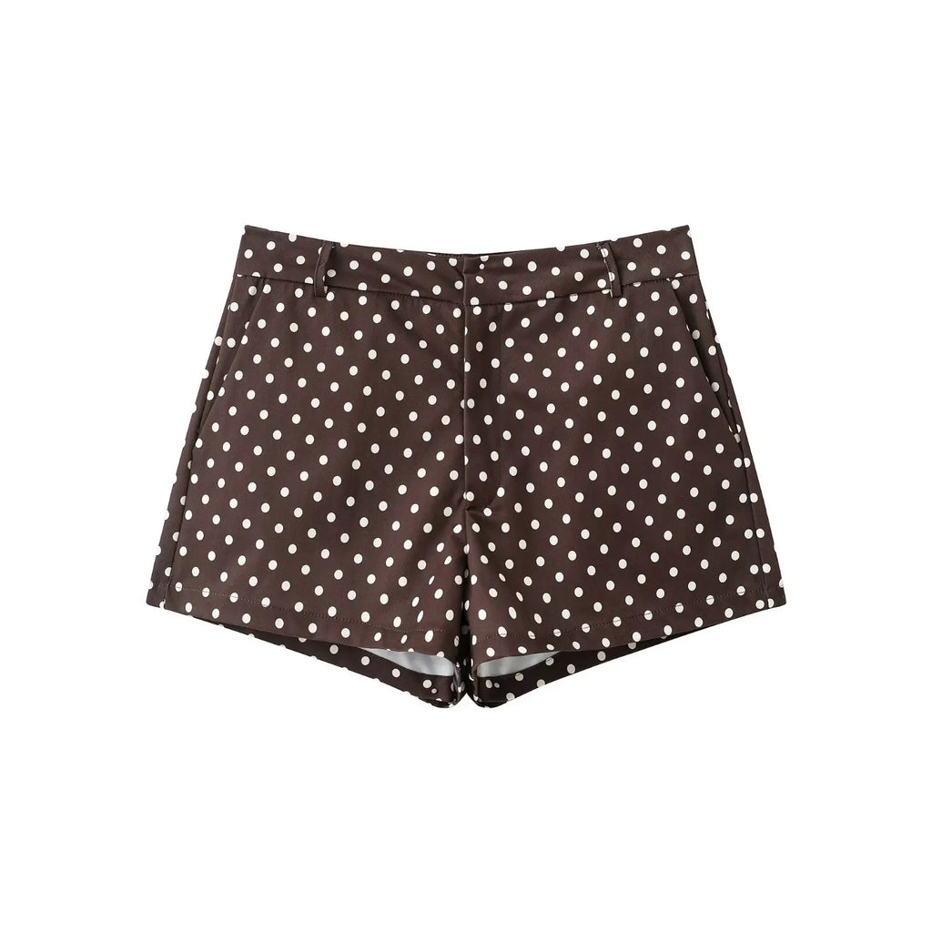 Polka Dot Print Jacket Two-Piece Set