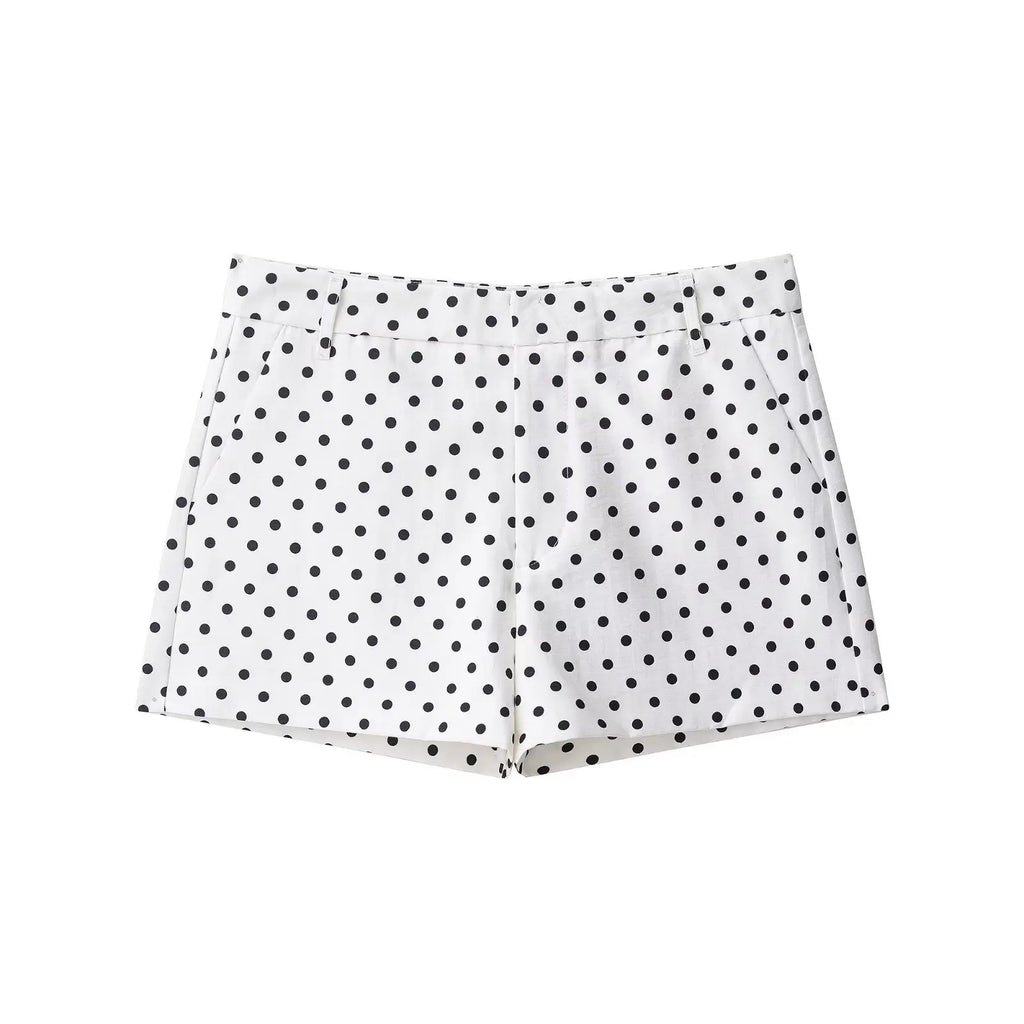 Polka Dot Print Jacket Two-Piece Set