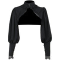 Gothic Lantern Sleeve Smock High Street Sexy Black Winter Long Sleeve Crop Top Aesthetic Fairy Blusas Mujer De Moda 2022 by Urban Fashion Icon