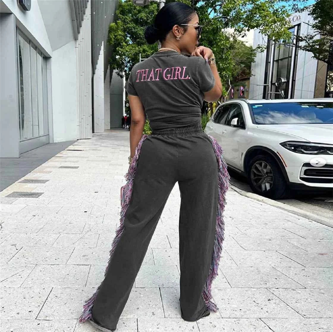 That Girl Two-Piece Fringe Pant Set