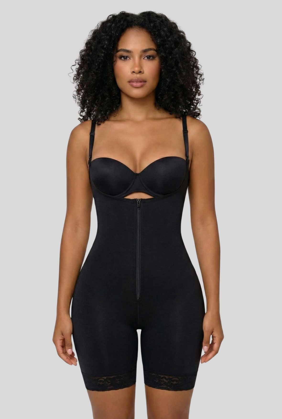 Open Bust Full Body Suit MIid-Thigh w/Front Zipper & Lace by Vedette Store