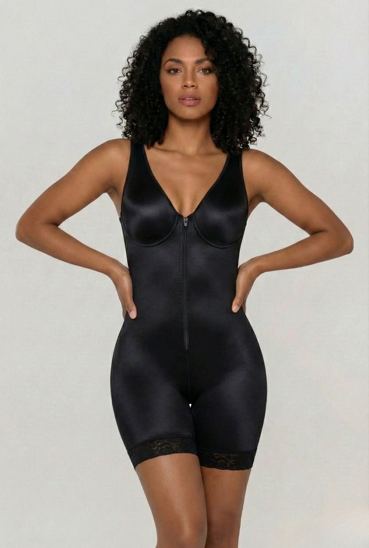 Full Body Suit Mid-Thigh w/zipper & Lace by Vedette Store