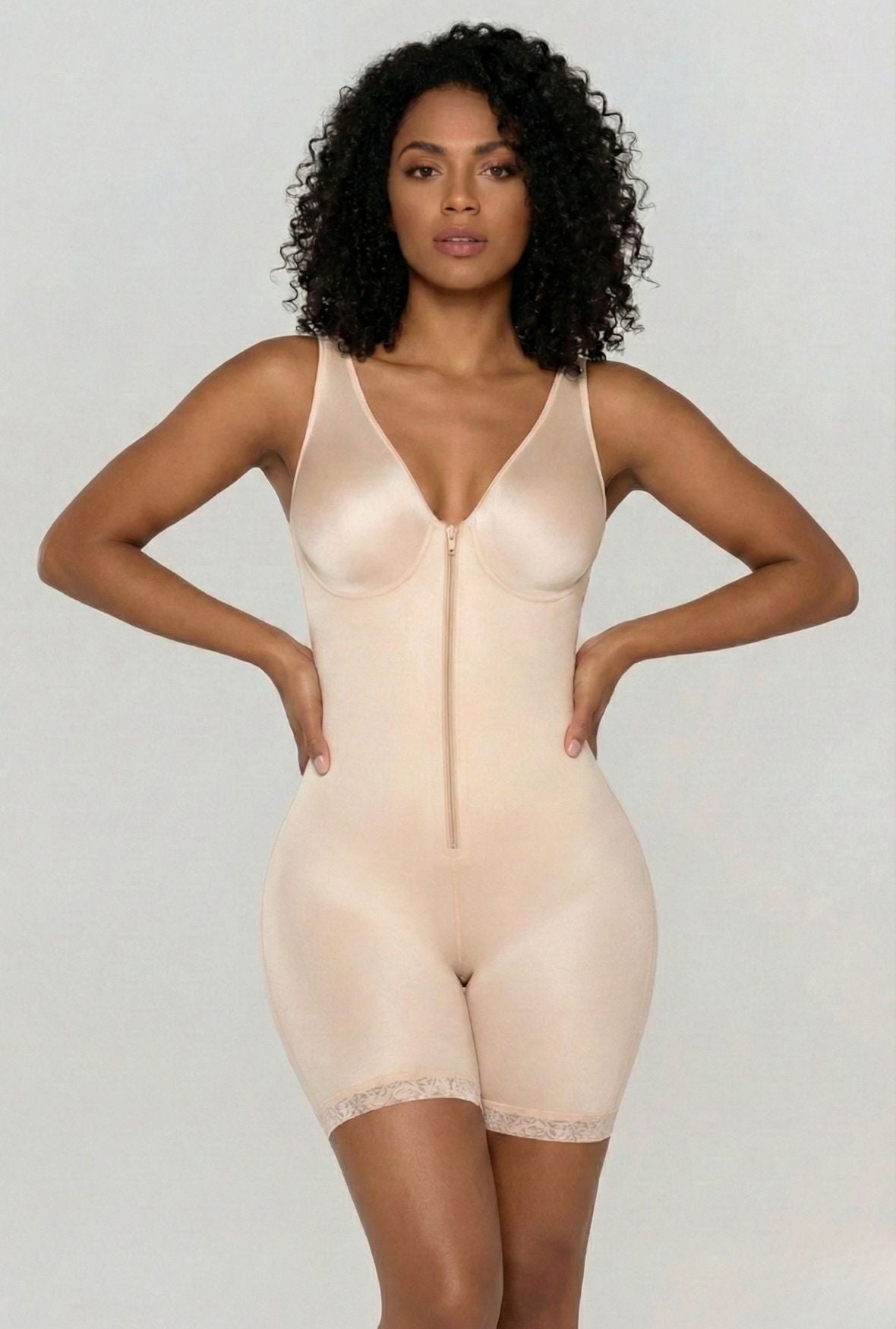 Full Body Suit Mid-Thigh w/zipper & Lace by Vedette Store