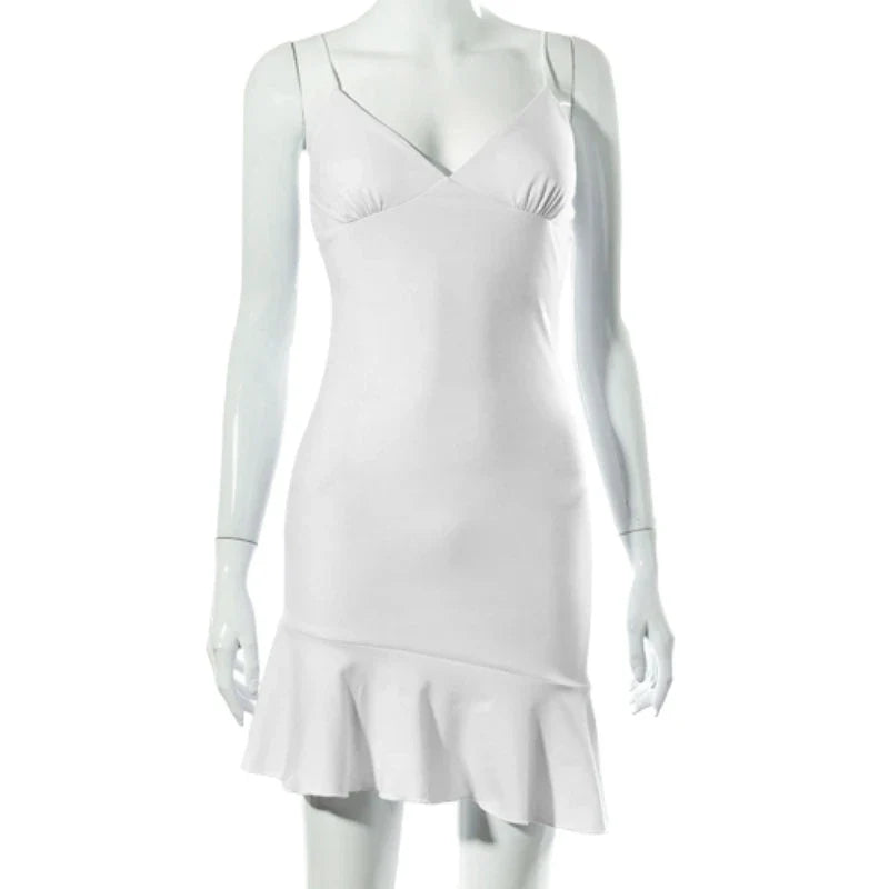 Summer Sexy Bodycon Dress for Women V Neck Elegant Ruffles by nowadaysfashion