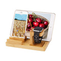 Trexonic Bamboo 4-Port Apple Watch and Iphone Charging Stand with 3