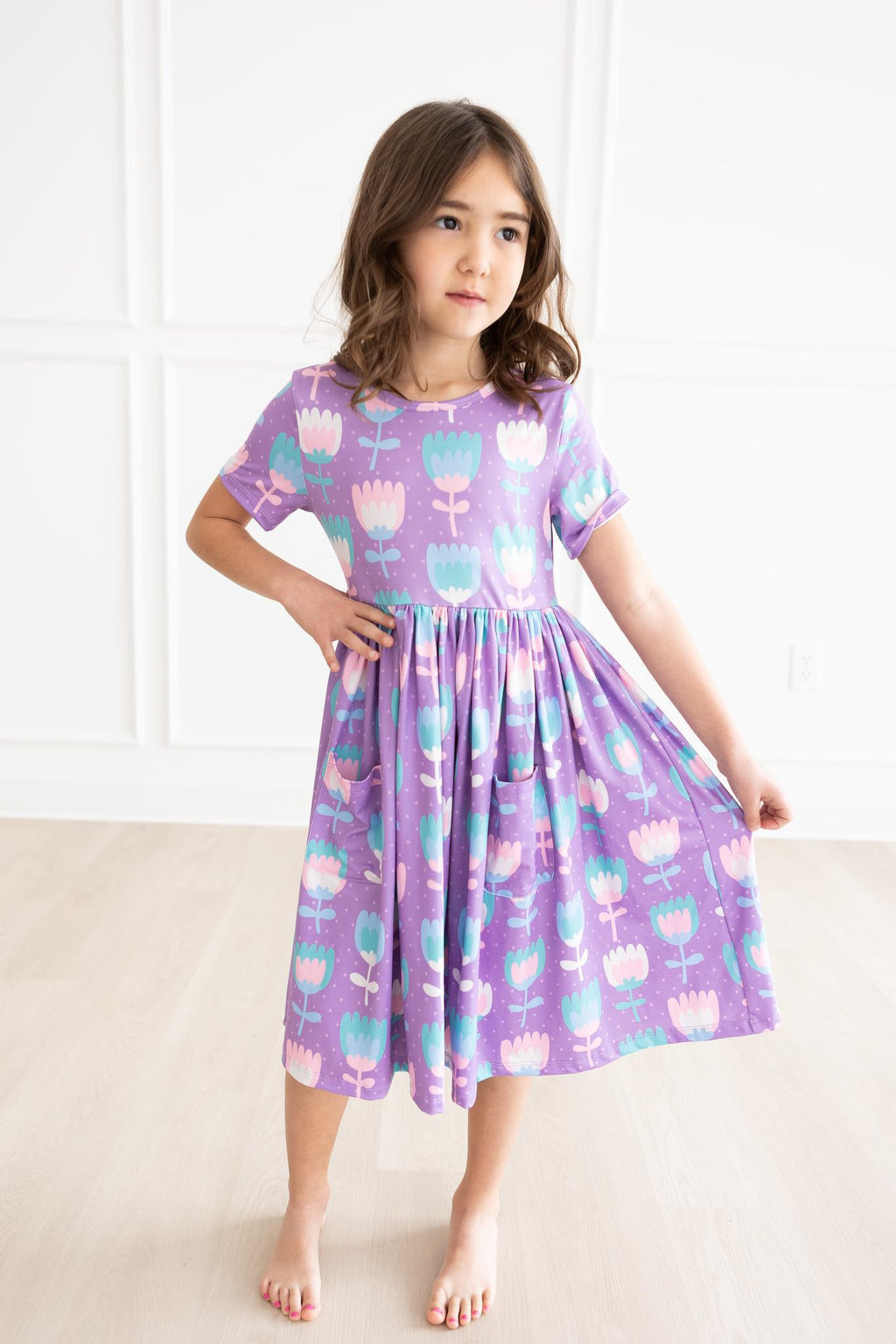 SALE Too Cool Tulips S/S Pocket Twirl Dress