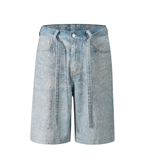 AZUL RHINESTONE SHORTS by UNDEVELOPED