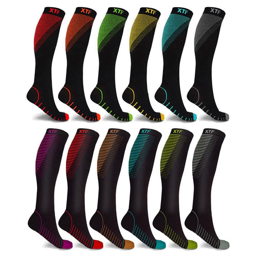 12-Pairs: Athletic Graduated Knee-High Compression Socks by DailySale