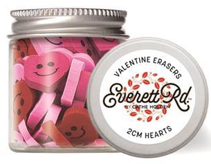 Heart Happy Face Erasers Everett Rd. by Cathe Holden