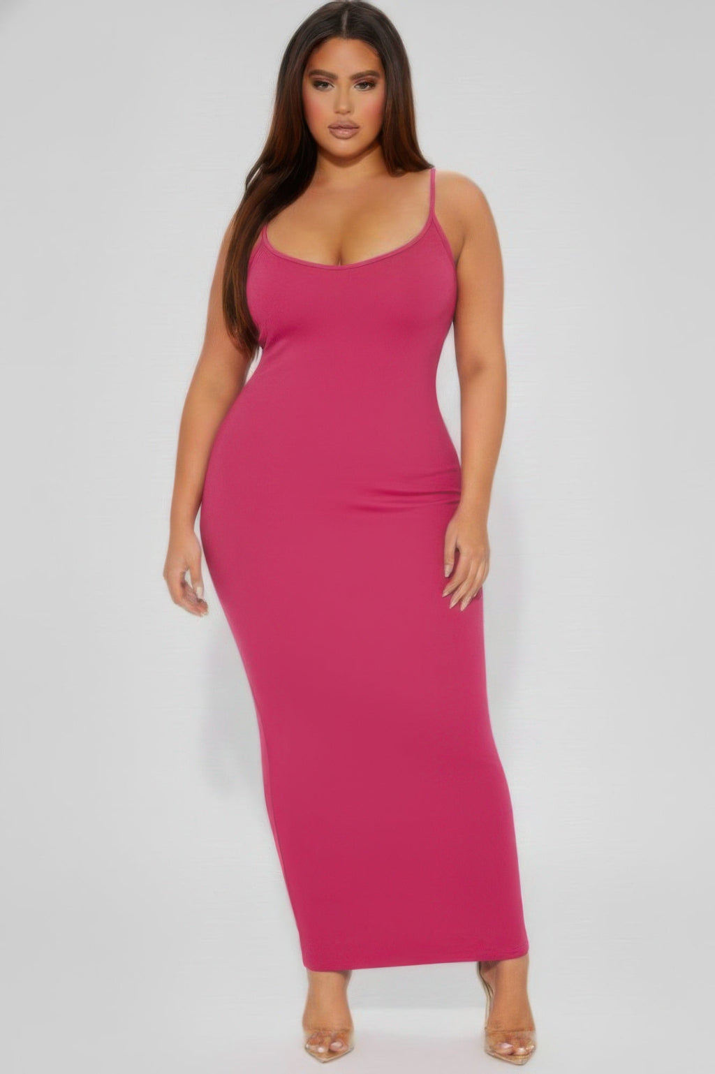 Plus Ribbed Mermaaid Hem Cami Dress by Selvanelle