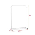 White Modern Garment Rack Clothes Hanging Rod with Lockable Wheels - Goddess Imports Marketplace