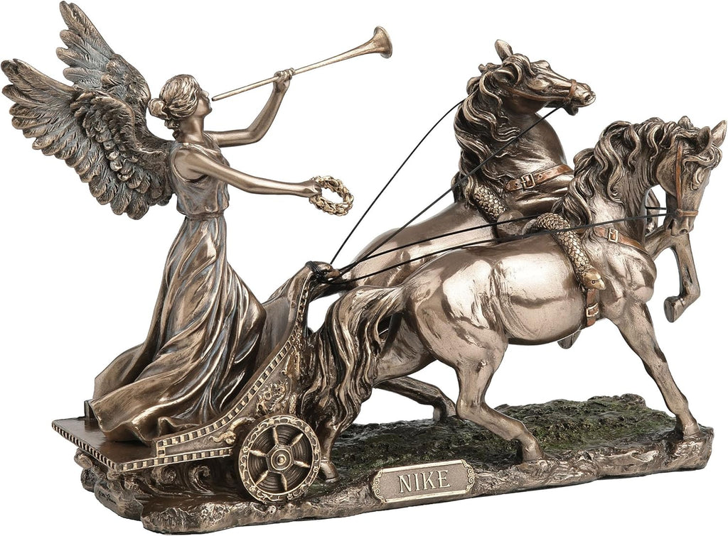 Nike the Greek Goddess of Victory on a Chariot Figurine by FairyGlen Store