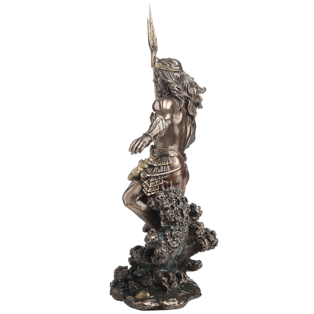 Poseidon Holding Trident Standing on Waves Figurine by FairyGlen Store