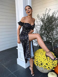 Summer Floral Off Shoulder Puff Sleeve Maxi Dress by nowadaysfashion