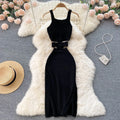 Dress Sexy Cut Out Waist Package Hips Split Bodycon Dress Vestidos Sundress by nowadaysfashion