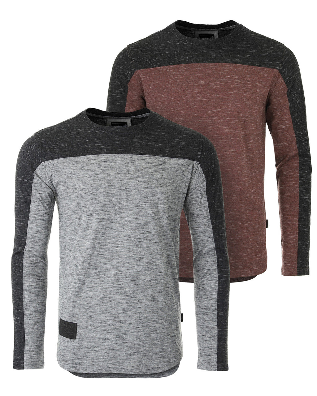 Athletic Color Block Long Sleeve Curved Hemline Casual Shirt - Goddess Imports Marketplace