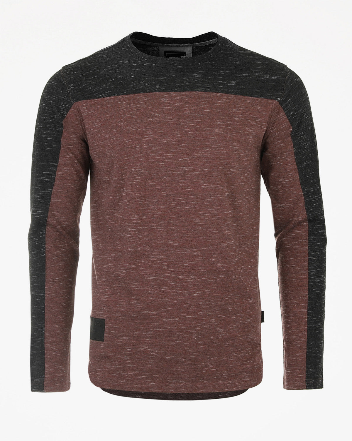 Athletic Color Block Long Sleeve Curved Hemline Casual Shirt - Goddess Imports Marketplace